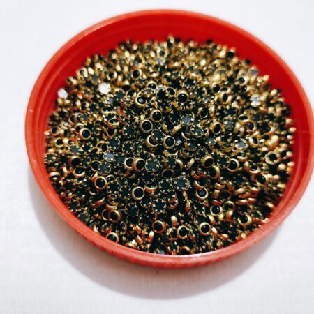 Kundan stone mini round black Size 2mm