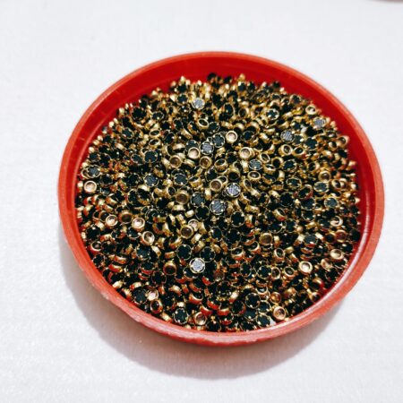 Kundan stone mini round golden Size 2mm